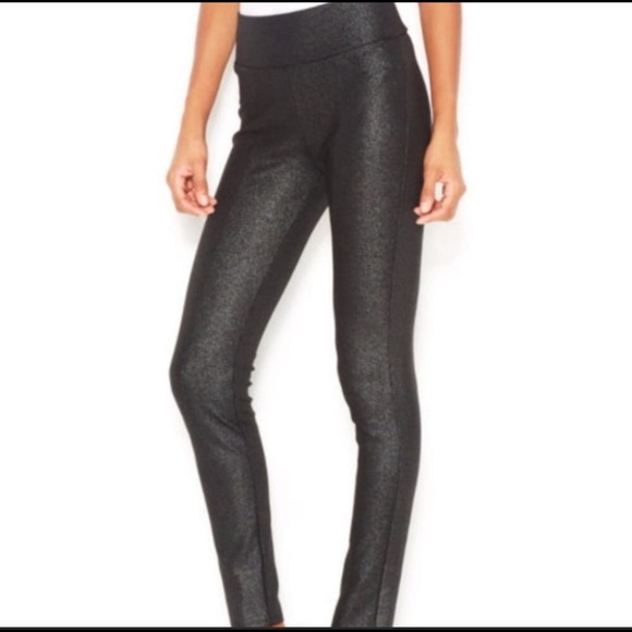Bar III Pants - Bar III leggings black silver shimmer S